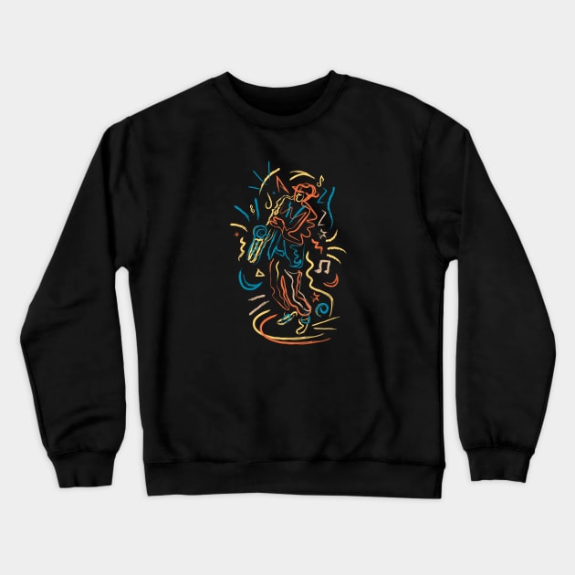 Fancy Saxophone Musician Crewneck Sweatshirt by jazzworldquest